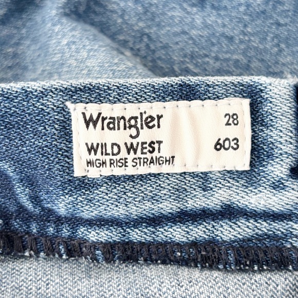 Wrangler Wild West 603 High Rise Straight Jean Retro Mid Damaged - Picture 6 of 15